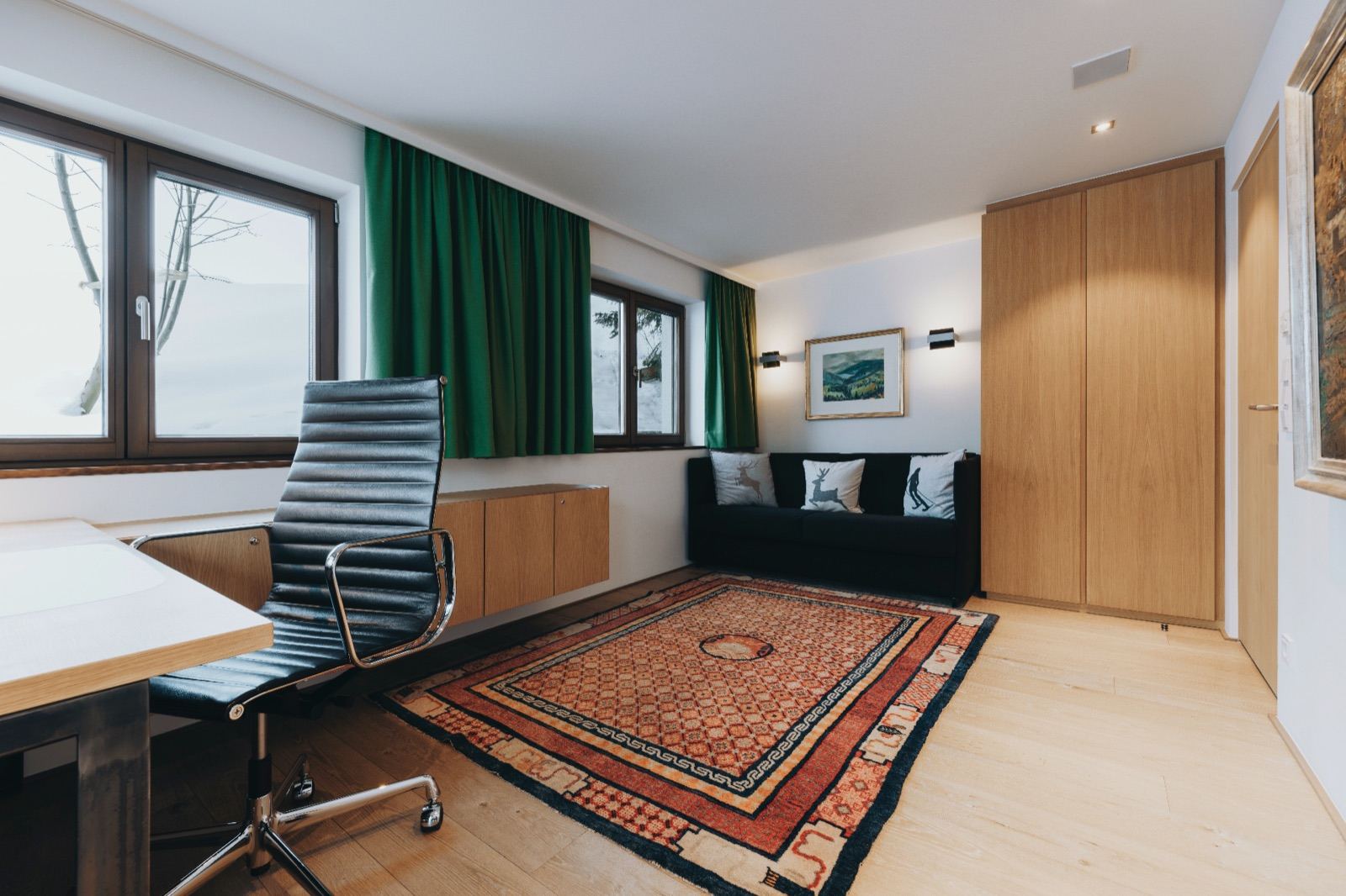 Couloir avec tapis design
